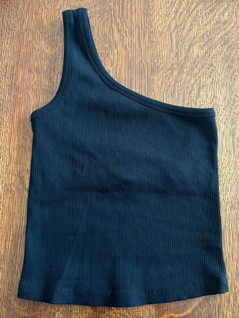 Black stretch-cotton top w built in bra